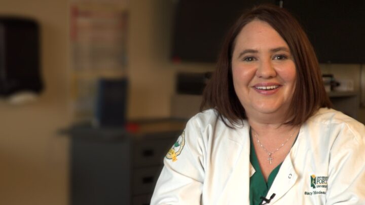 screenshot of an interview with UMFK Assistant Professor of Nursing Stacy Thibodeau